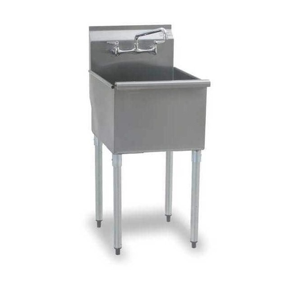 Utility Sink 18 in x 21 in, 1, 3, Floor, Stainless Steel