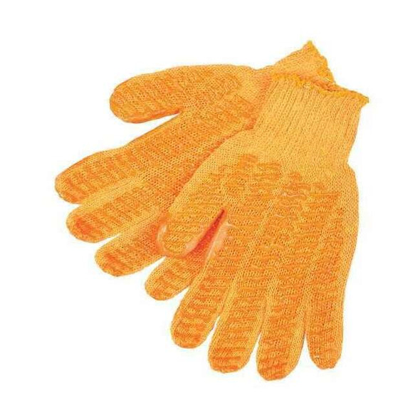 Mcr Safety Knit Gloves, Acrylic, Fish Net Palm, Orange, XL, 12 PK 9675XLM