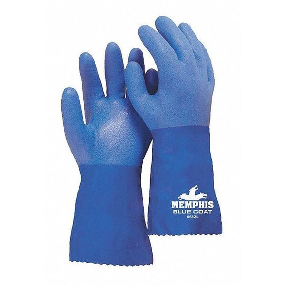 Mcr Safety Chemical Gloves,3XL,12 in. L,Blue,PVC,PR 6632XXXL Mcr Safety Chemical Gloves,3XL,12 in. L,Blue,PVC,PR 6632XXXL