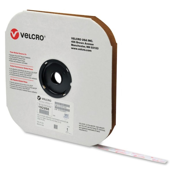 Reclosable Fastener, Disc, Acrylic Adhesive, 1-2 in, White, 1440 PK  192268