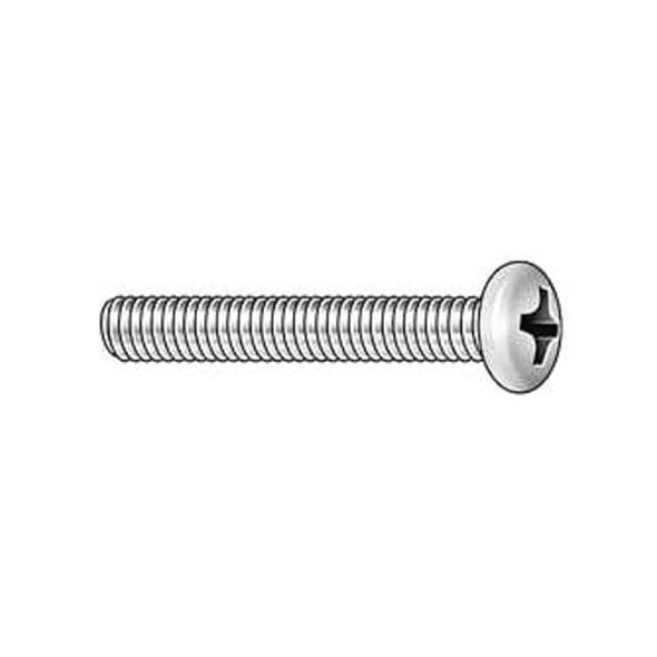 #4-40 x 1 in Phillips Round Machine Screw, Zinc Plated Steel, 100 PK