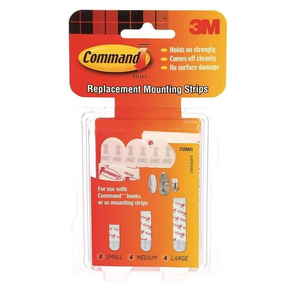 Command Assorted Replacement Strip,Foam,PK16 17200-16ESF