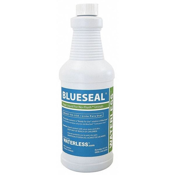 Waterless Urinal Sealant, Ready To Use, 1 qt, Liquid, Blue