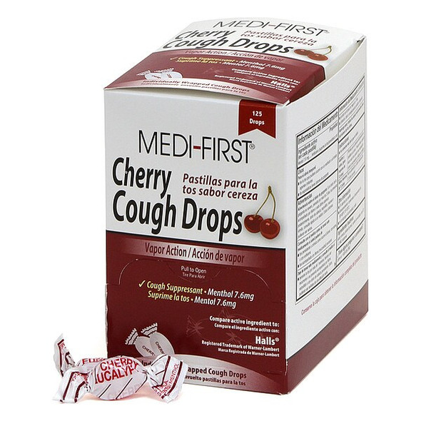 Medi-First Cough Drops, Lozenge, 7.6mg, PK125 81525