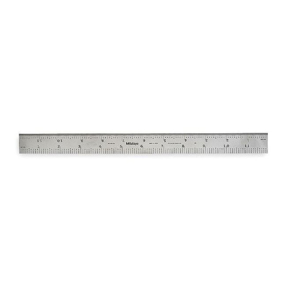 Mitutoyo Steel Rule,Rigid,12 In,32/64/10/100ths 182-123