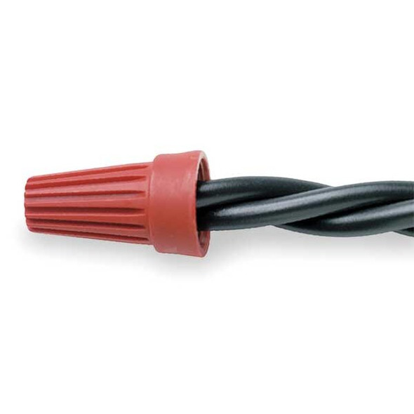 Twist-On Wire Connector, 8 AWG Max, Red, Polypropylene Insulation, 600 V, 100 PK