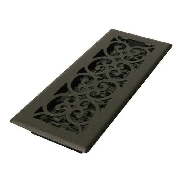 Decor Grates Floor Register 5.5 X 13.5, Textured Black, Cast Iron ST412