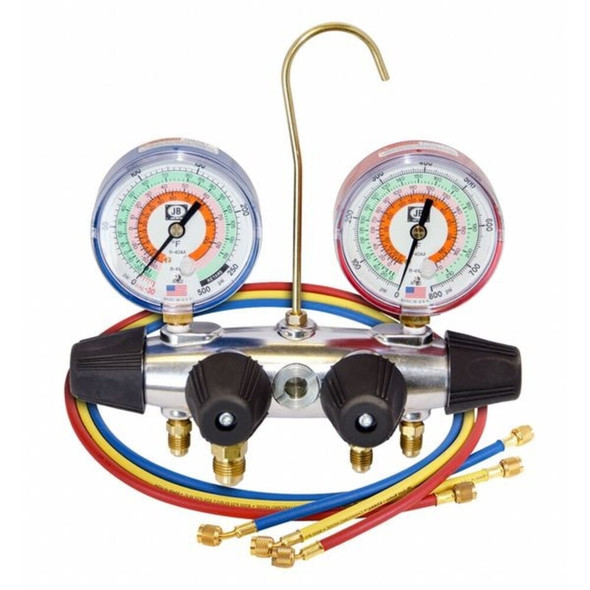 Jb Industries Manifold Gauge, 4-Valve 25233