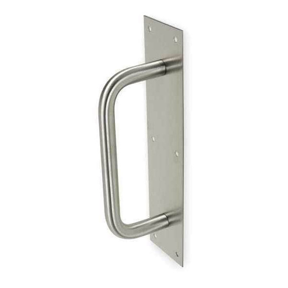 Door Pull Plate, Stainless Steel, 12"L x 3"W, 0.05" Proj.