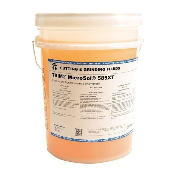 Trim Coolant, MicroSol 585XT, Semisynthetic, 5 gal, Pail, Amber MS585XT-5G