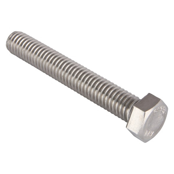 18-8, 3/8"-16 Hex Head Tap Bolt, Plain Stainless Steel, 2-1/2 in L, 25 PK