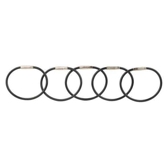 Lucky Line Twisty Key Ring,Black,Metal,5 in D,PK5 8112005