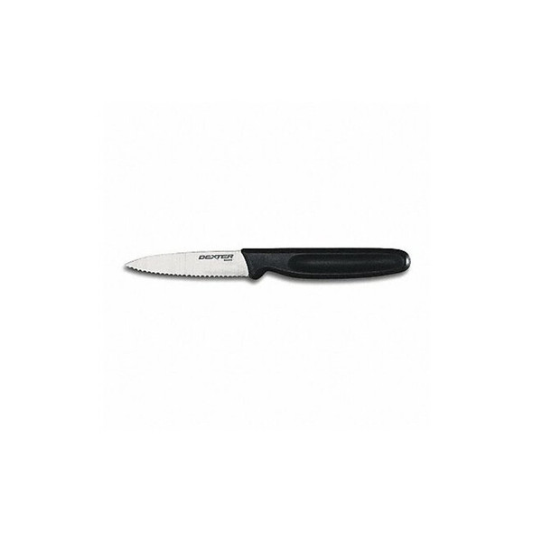 Dexter Russell Paring Knife,3 1/4 In,Scalloped,Black 31437