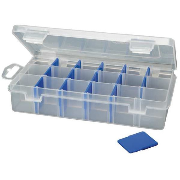 Adjustable Compartment Box with 3 to 18 compartments, Plastic, 1 1/2 in H x 3-5/16 in W