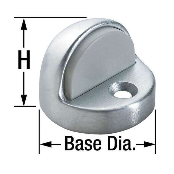 Rockwood Dome Door Stop, Cast Brass, 1-1/2"H 443.10