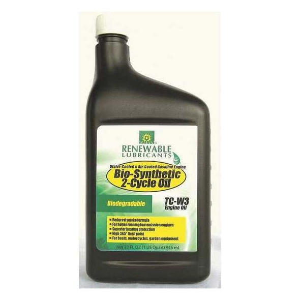 Renewable Lubricants 2-Cycle Engine Oil,Bio-Synthetic,1qt 85201