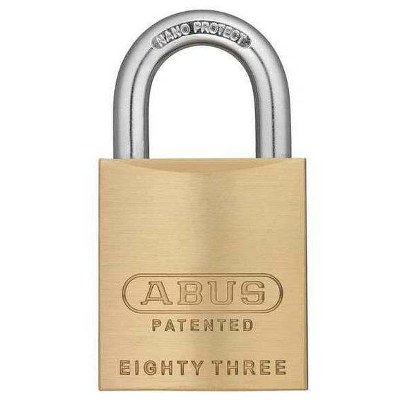 Abus Keyed Padlock, 59/64 in,Rectangle,Gold 83/45 RK KA-300
