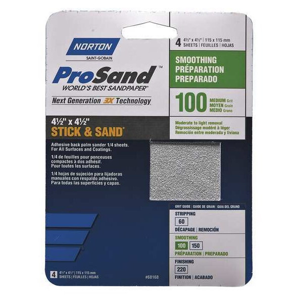 Norton Abrasives Sandpaper Sheet,11 in L,9 in W,PK20 07660768173 Norton Abrasives Sandpaper Sheet,11 in L,9 in W,PK20 07660768173