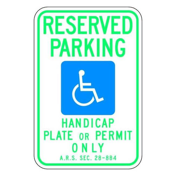 Lyle ADA Handicapped Parking Sign,18" x 12, HC-AZ01-12HA HC-AZ01-12HA