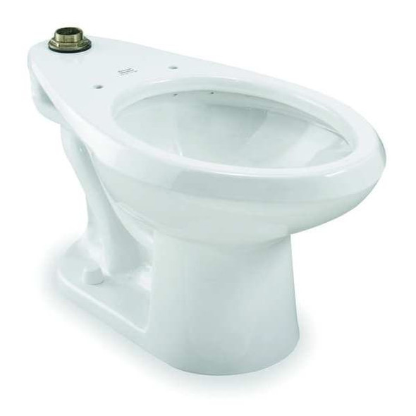 Toilet Bowl, 1.1 to 1.6 gpf, Flushometer, Floor Mount, Elongated, White