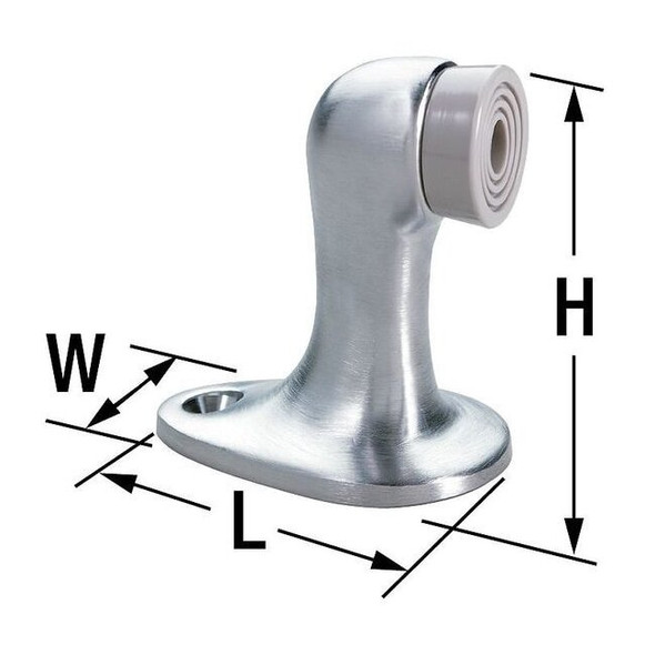 Rockwood Rigid Door Stop,Floor Mount,Satin Chrome 483.26D