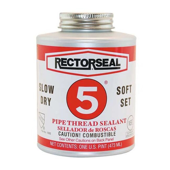 Pipe Thread Sealant 16 fl oz, Brush-Top Can, No. 5, Yellow, Paste