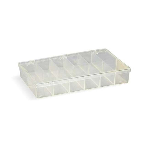 Compartment Box with 12 compartments, Plastic, 1 13/16 in H x 6-3/16 in W