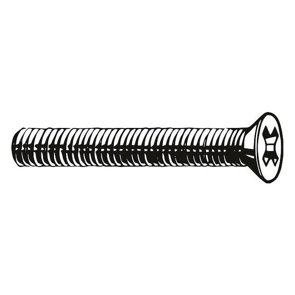 #10-24 x 3 in Phillips Flat Machine Screw, Plain 18-8 Stainless Steel, 50 PK