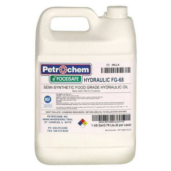 Petrochem Food Grade SemiSyn Hydraulic Oil, ISO 68 FOODSAFE HYDRAULIC FG-68-001