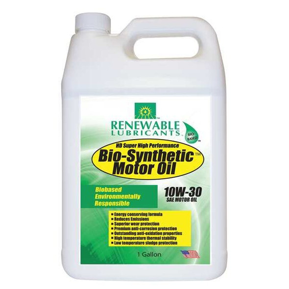 Renewable Lubricants Engine Oil, 10W-30, Bio-Synthetic, 1 Gal. 85173