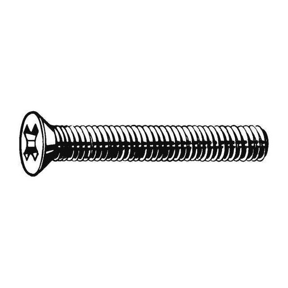 #8-32 x 2-1/2 in Phillips Flat Machine Screw, Zinc Plated Steel, 100 PK