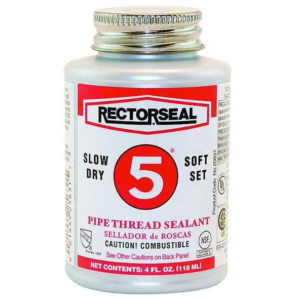 Pipe Thread Sealant 4.8 fl oz, Brush-Top Can, No. 5, Yellow, Paste