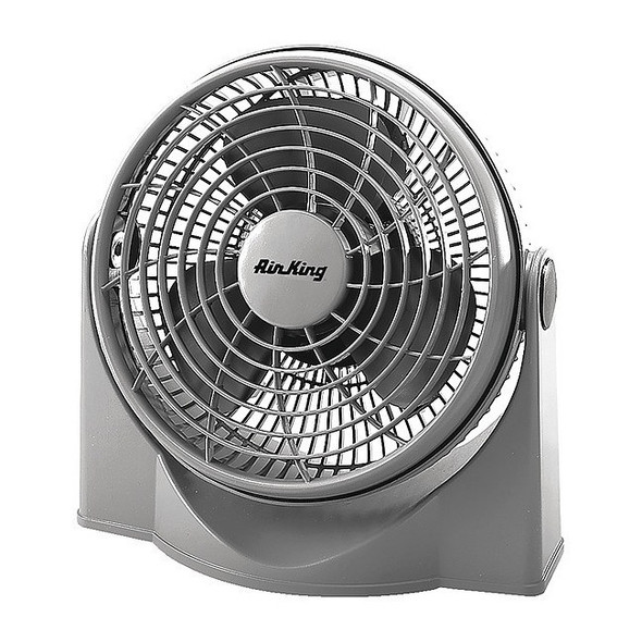 9" Blade Dia Table & Floor Fan, Non-Oscillating, 3 Speeds, 120VAC, Gray
