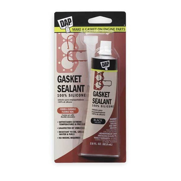 Oil-Resistant Gasket Sealant, 2.8 oz, Black, Temp Range -40 to 400 Degrees F