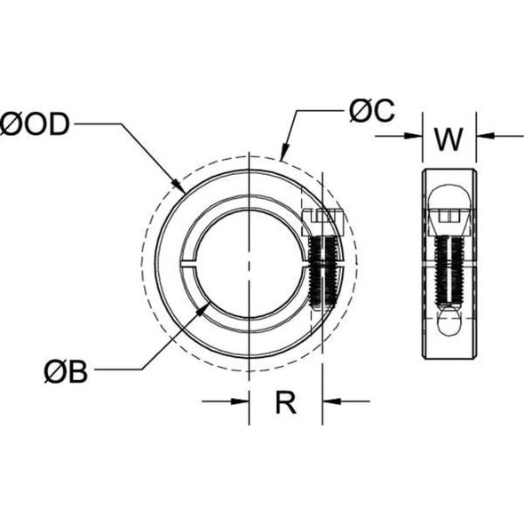 Ruland Shaft Collar,Clamp,1Pc,1-4 In,Alum CL-4-A