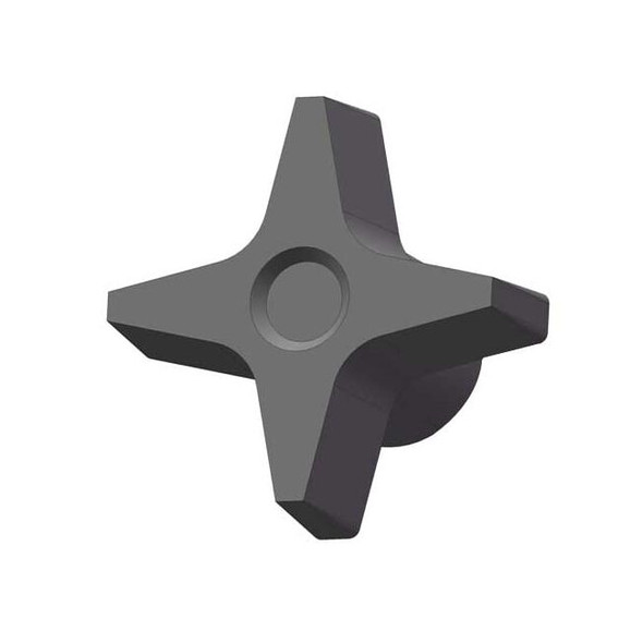 Four Prong Knob, 1/4-20 Thread Size, 1"L, Blind Tap, Steel