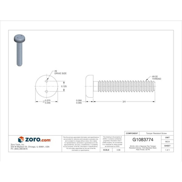 Tamper-Pruf Screws 121040