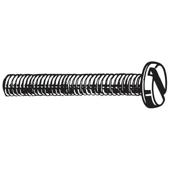 M4-0.70 x 30 mm Slotted Pan Machine Screw, Zinc Plated Steel, 100 PK