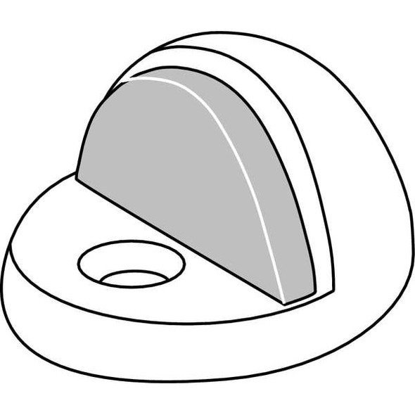 Rockwood Dome Door Stop, Cast Brass, 1-1/2"H 443.26d