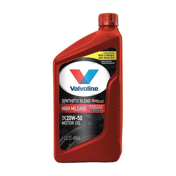 Valvoline Engine Oil, Synthetic Blend, 20W-50, 1 Qt., Maxlife 822381
