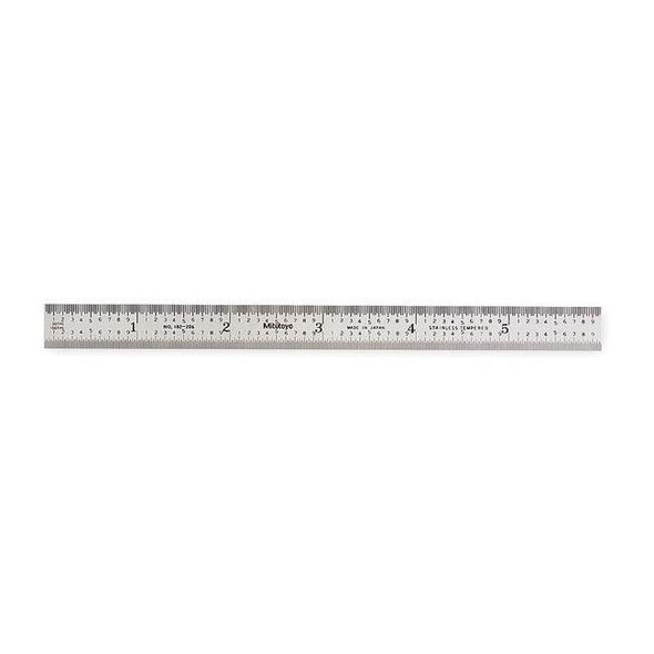 Mitutoyo Steel Rule,Rigid,6In,50/100ths/0.5/1mm 182-206