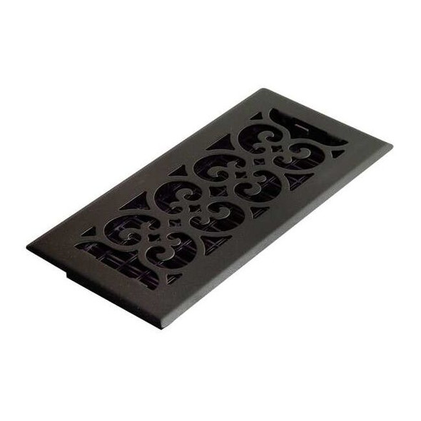 Decor Grates Floor Register 5.5 X 11.5, Textured Black, Cast Iron ST410