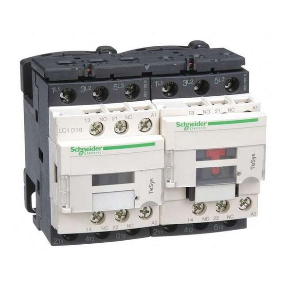 IEC Magnetic Contactor, 1NC/1NO, 120V AC, 3 P, Reversing, Screw Clamp