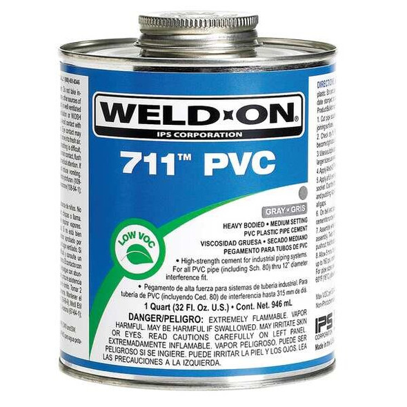 Weld-On PVC Gray Heavy Bodied 1/2 Pint 13976