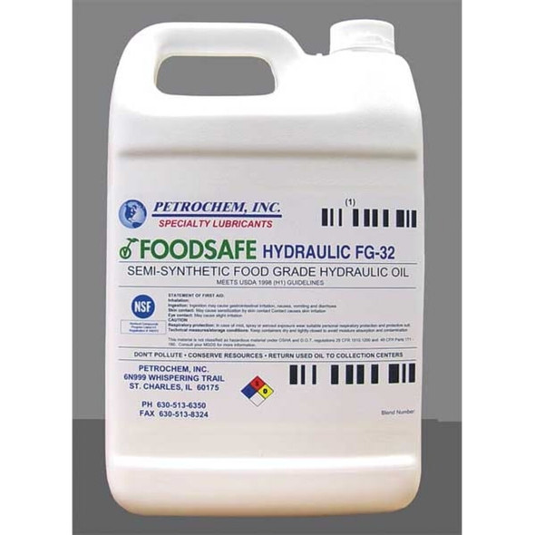 Petrochem Food Grade SemiSyn Hydraulic Oil, ISO 32 FOODSAFE HYDRAULIC FG-32-001