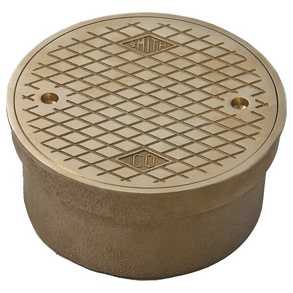 Round Floor Cleanout, Nickel Bronze, 4", Inside Caulk