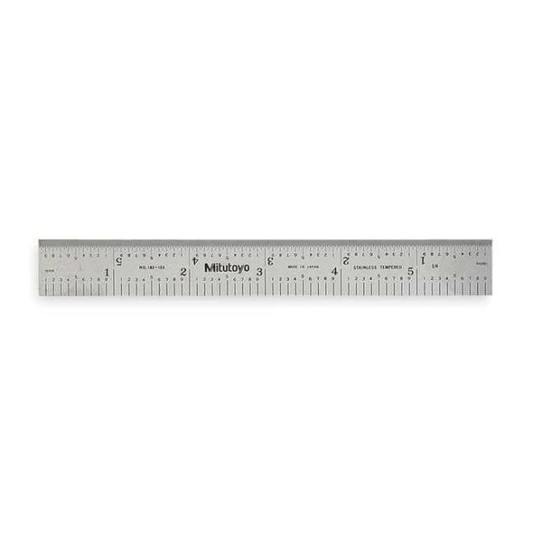 Mitutoyo Steel Rule,Rigid,6 In,32/64/10/100ths 182-103