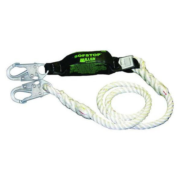 Honeywell Miller Shock-Absorbing Lanyard,White 901RLS-8-Z7/6FTWH