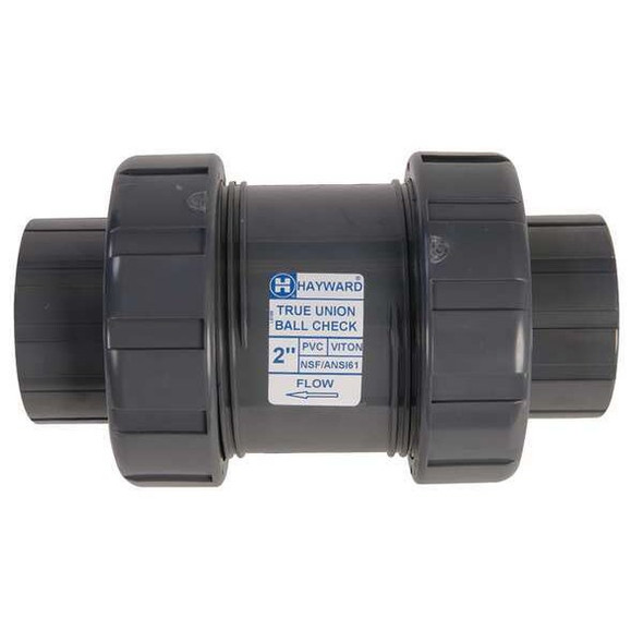 Check Valve, True Union, Ball, 1/4", PVC/FPM, Threaded