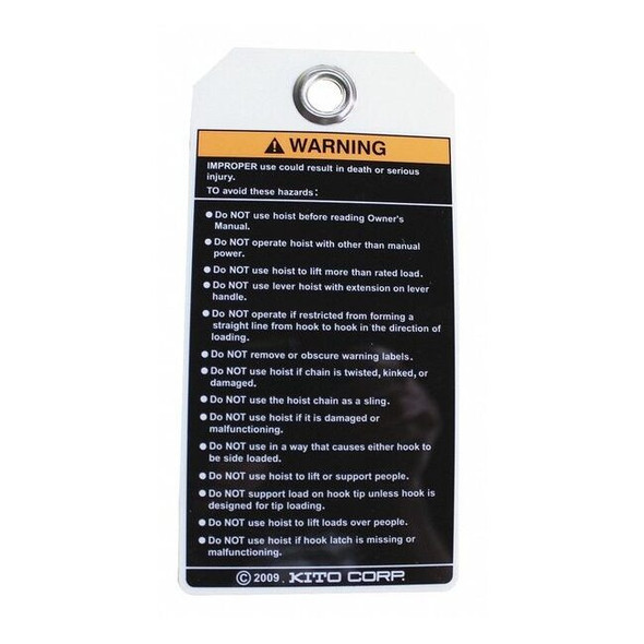 Harrington Tag Safety Warning 80146